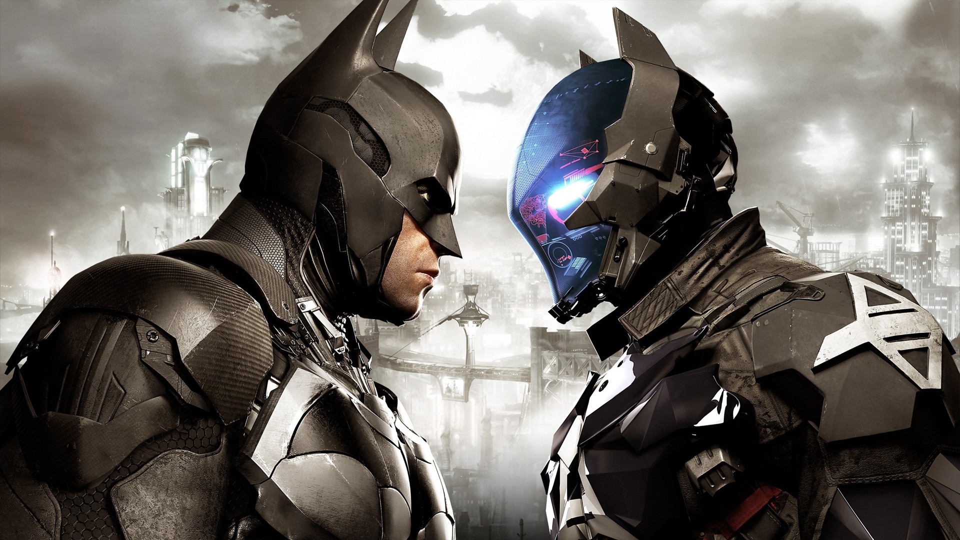 Batman facing the Arkham Knight